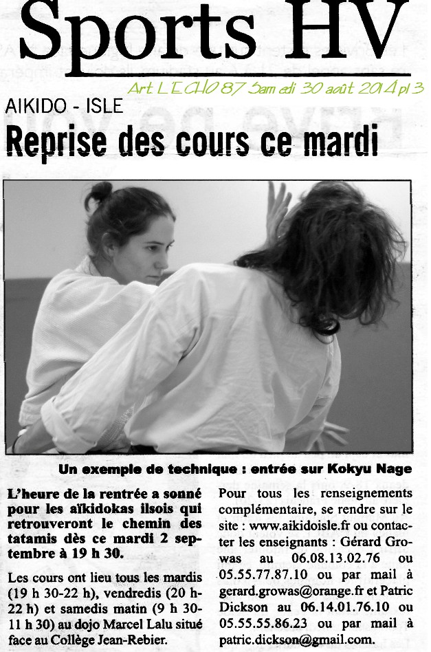 140830 Article l'Echo Reprise saison d'Aikido.jpg - 199,04 kB