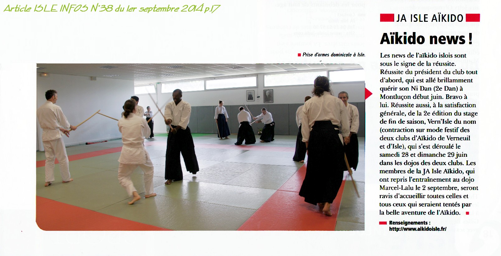 140901 Article ISLE INFOS N°38 Reprise saison d'Aikido.jpg - 292,25 kB